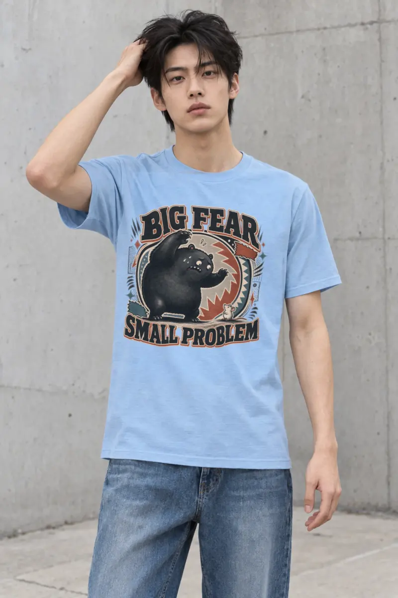 "Big Fear Small Problem" Heavyweight Unisex Crewneck T-shirt