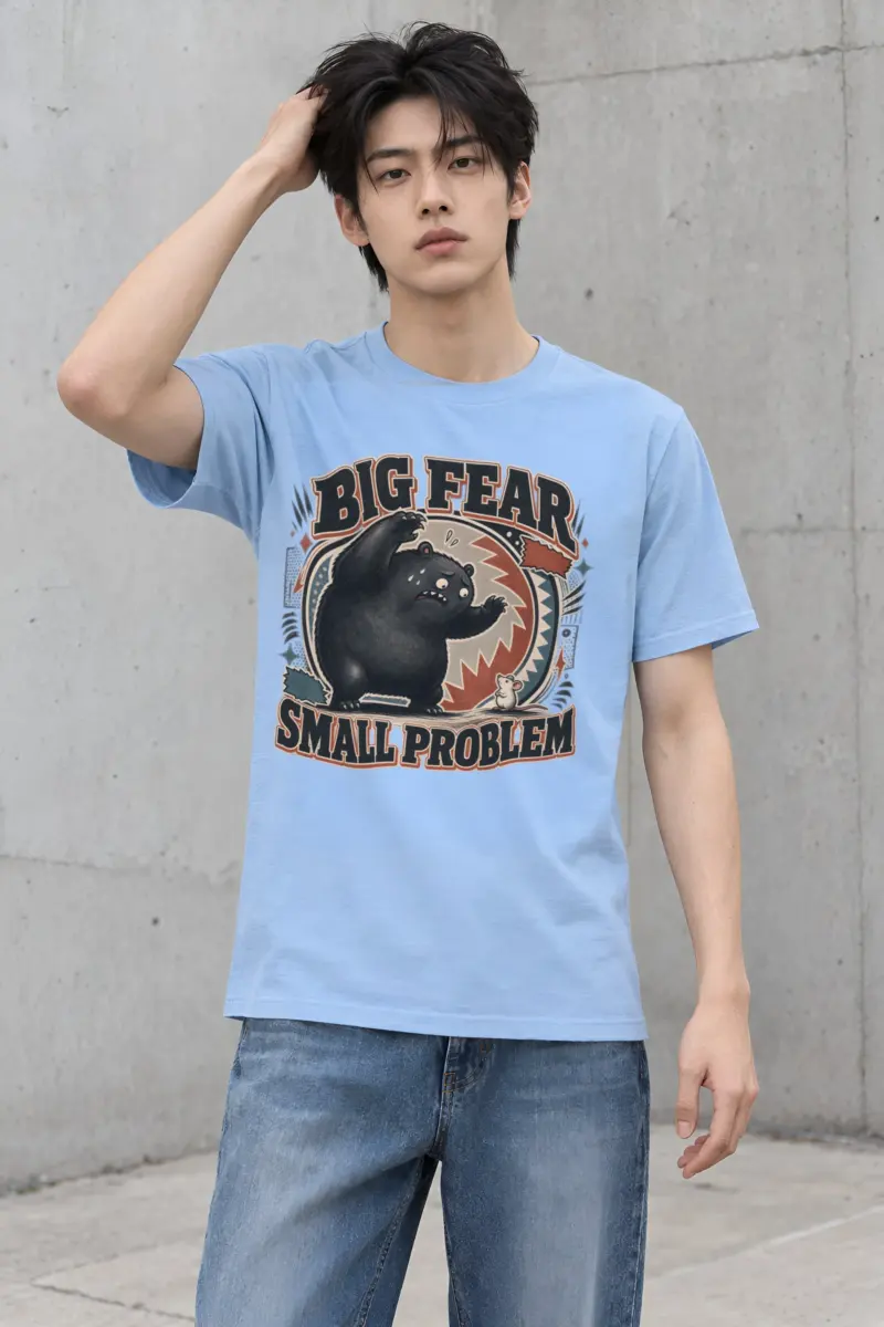 "Big Fear Small Problem" Heavyweight Unisex Crewneck T-shirt