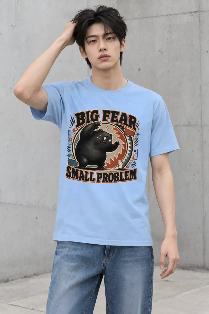 "Big Fear Small Problem" Heavyweight Unisex Crewneck T-shirt