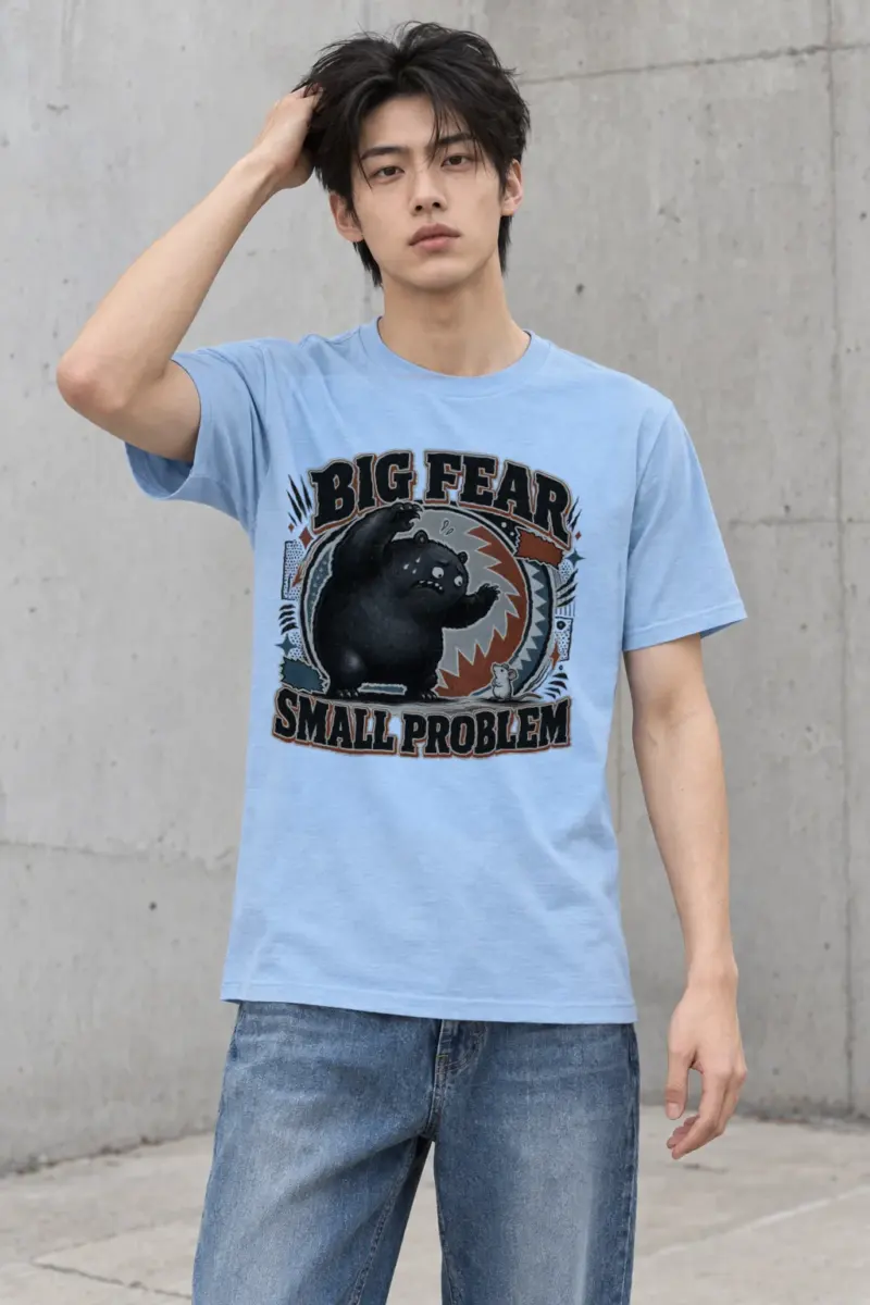 "Big Fear Small Problem" Heavyweight Unisex Crewneck T-shirt