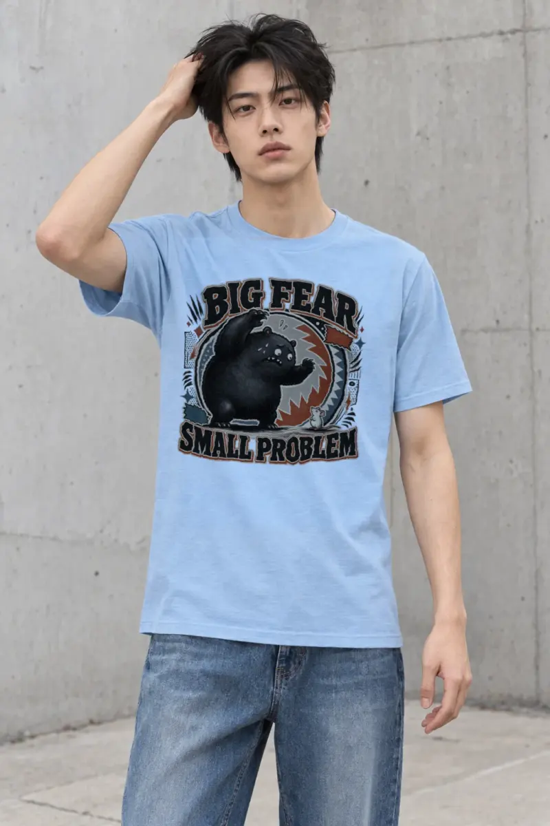 "Big Fear Small Problem" Heavyweight Unisex Crewneck T-shirt