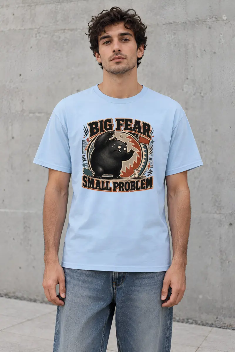 "Big Fear Small Problem" Heavyweight Unisex Crewneck T-shirt
