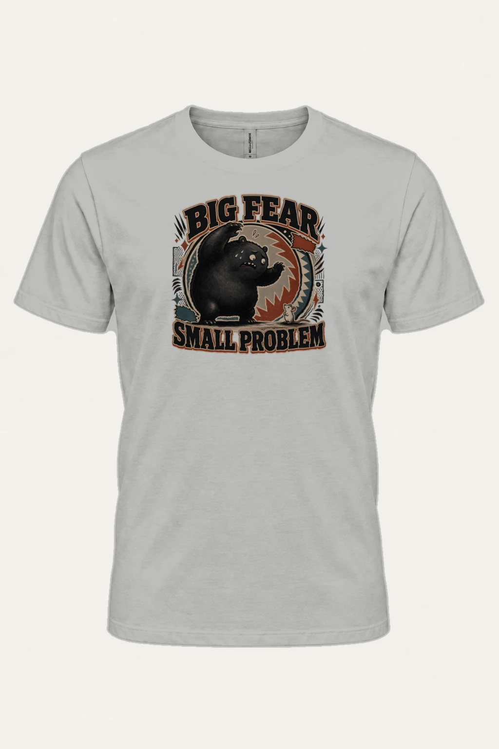 "Big Fear Small Problem" Heavyweight Unisex Crewneck T-shirt | Gildan 5000