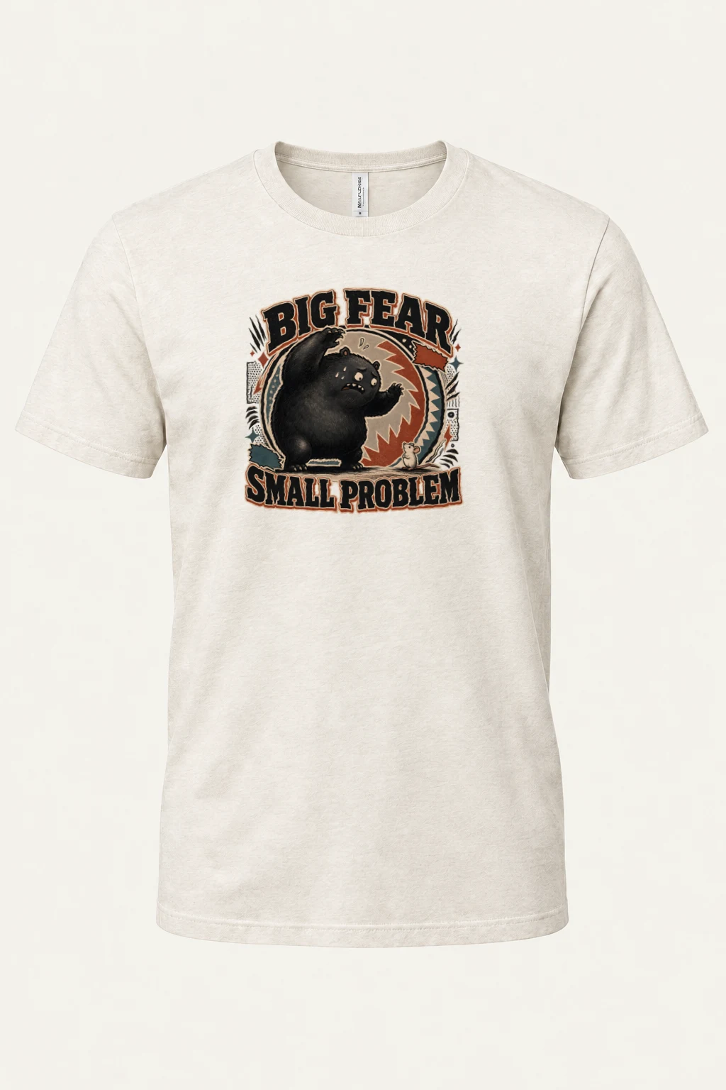 "Big Fear Small Problem" Heavyweight Unisex Crewneck T-shirt | Gildan 5000