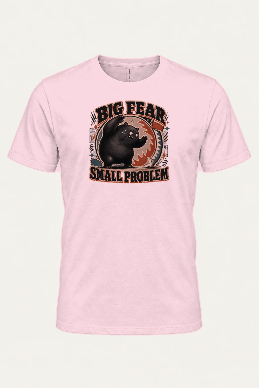 "Big Fear Small Problem" Heavyweight Unisex Crewneck T-shirt | Gildan 5000