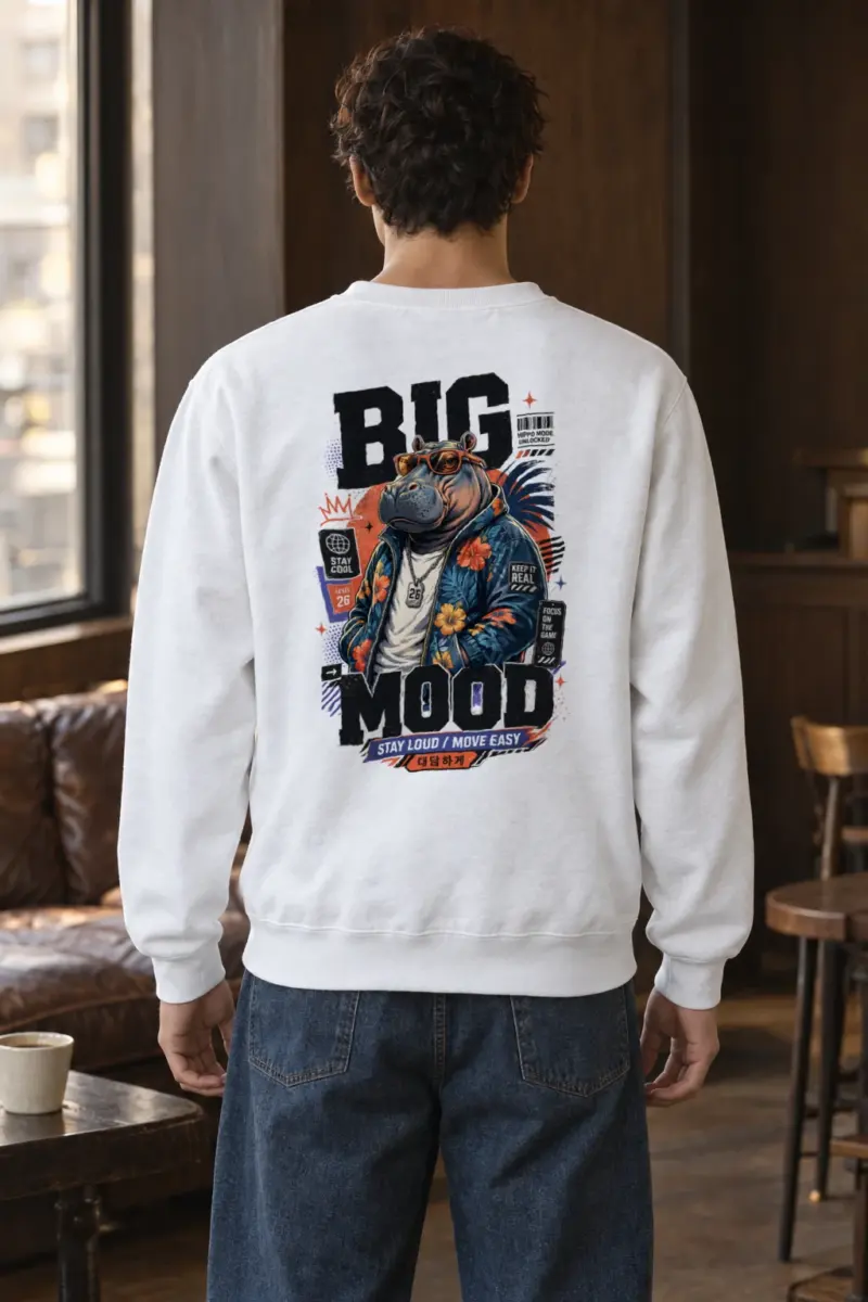"Big Hippo Mode" Heavy Blend Unisex Crewneck Sweatshirt | Gildan 18000
