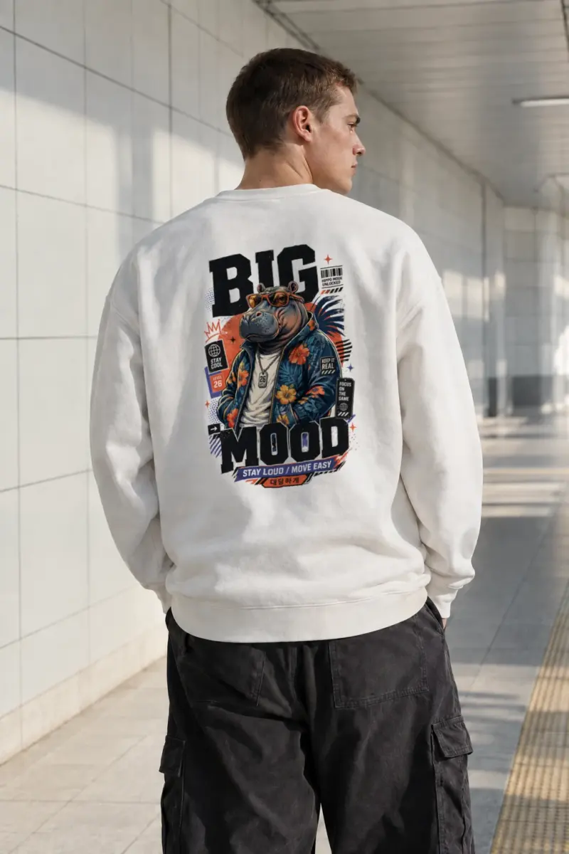 "Big Hippo Mode" Heavy Blend Unisex Crewneck Sweatshirt | Gildan 18000