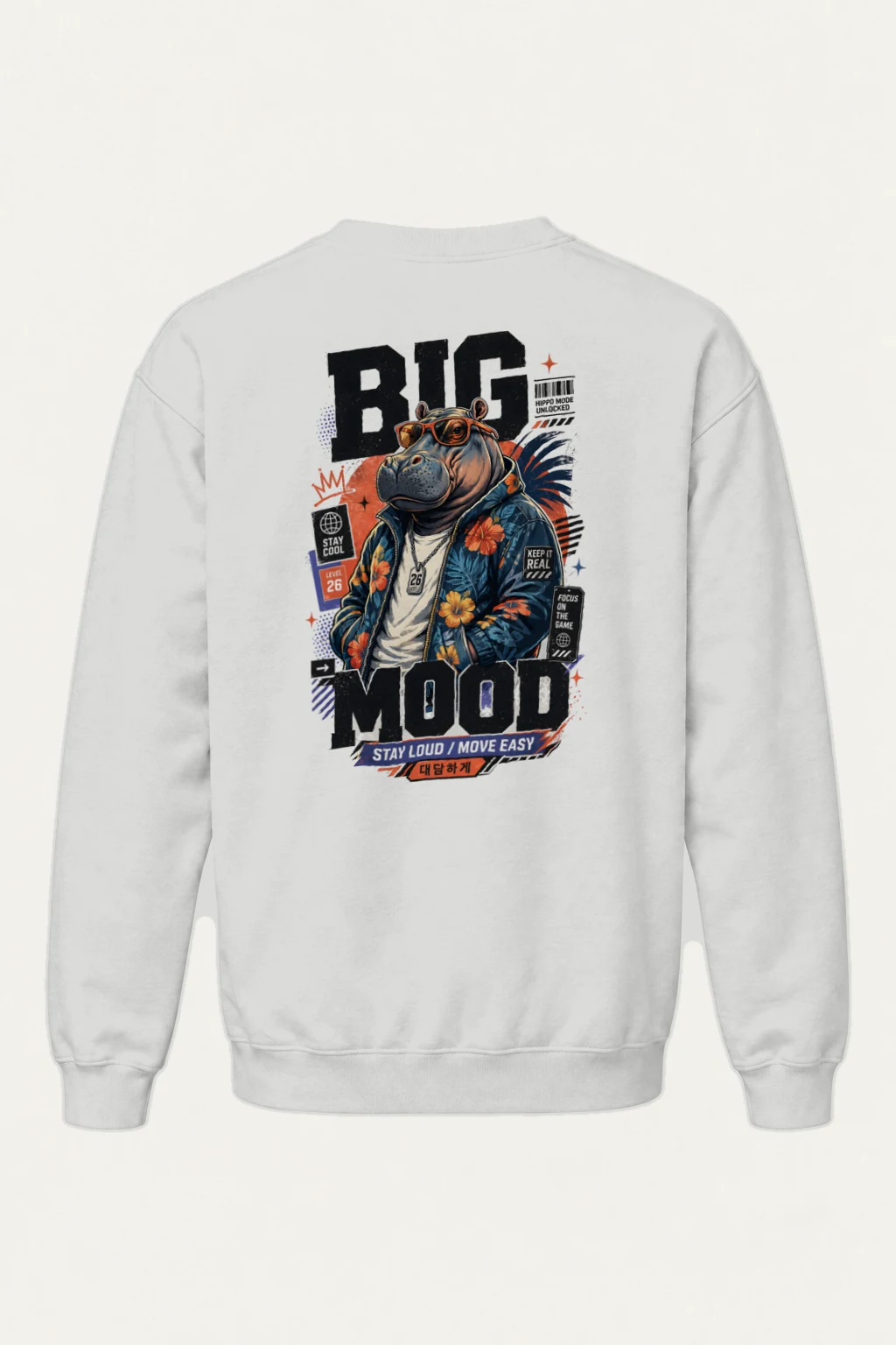 "Big Hippo Mode" Heavy Blend Unisex Crewneck Sweatshirt | Gildan 18000