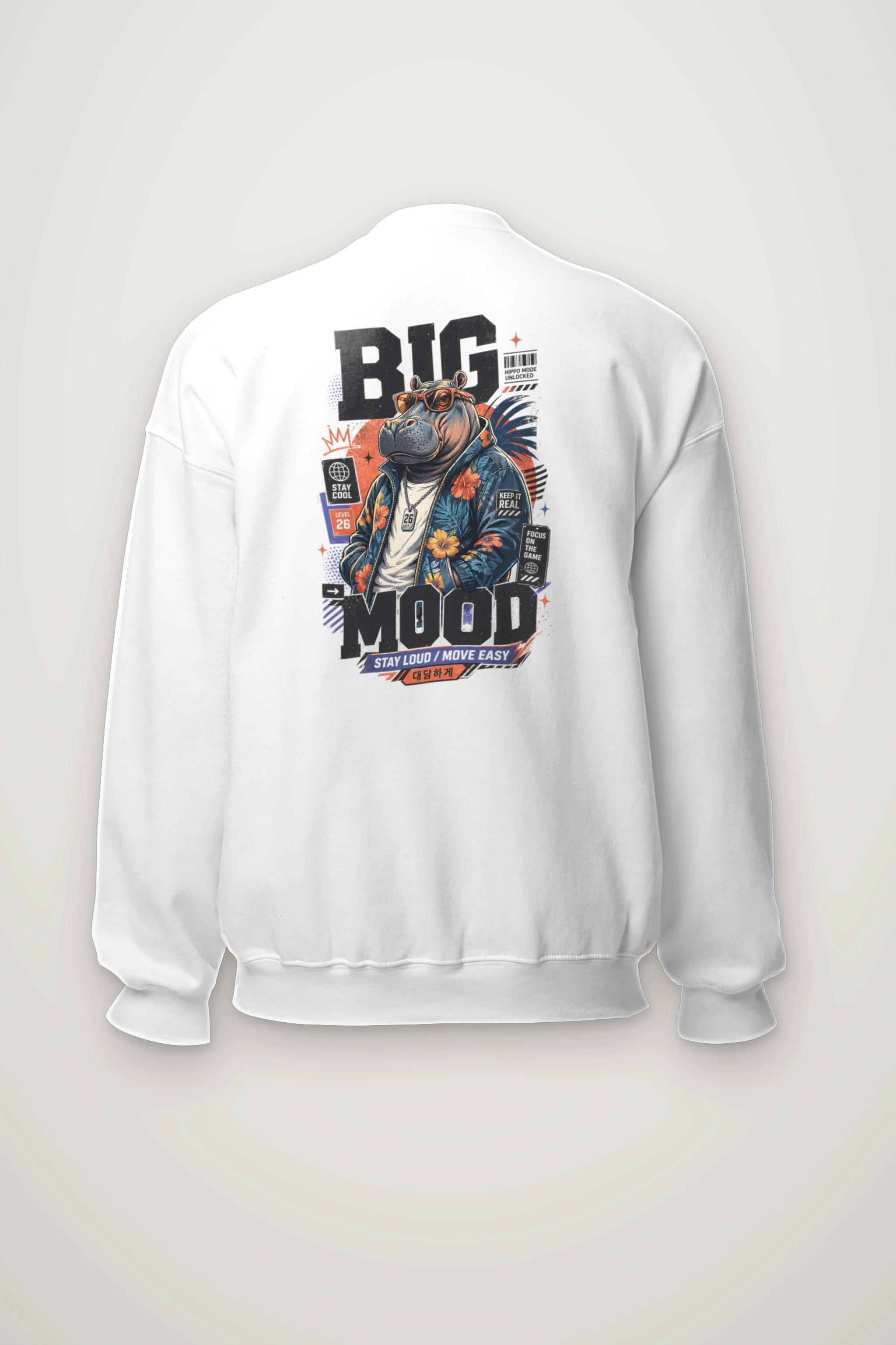 "Big Hippo Mode" Heavy Blend Unisex Crewneck Sweatshirt