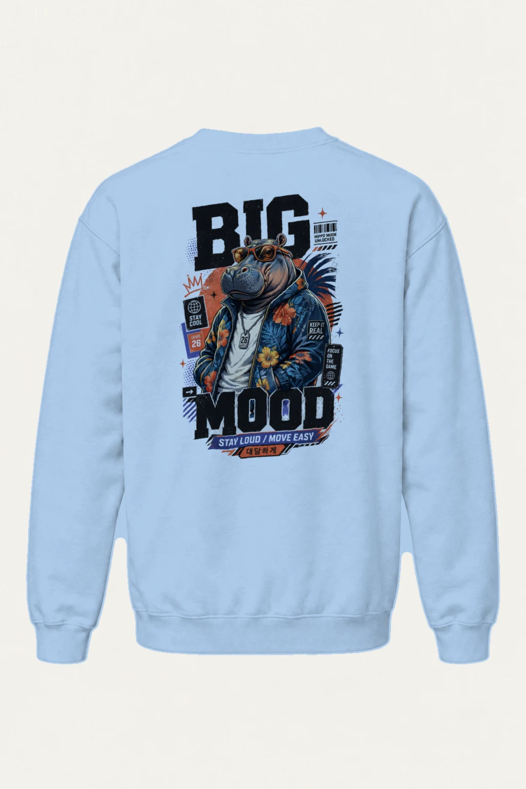 "Big Hippo Mode" Heavy Blend Unisex Crewneck Sweatshirt | Gildan 18000