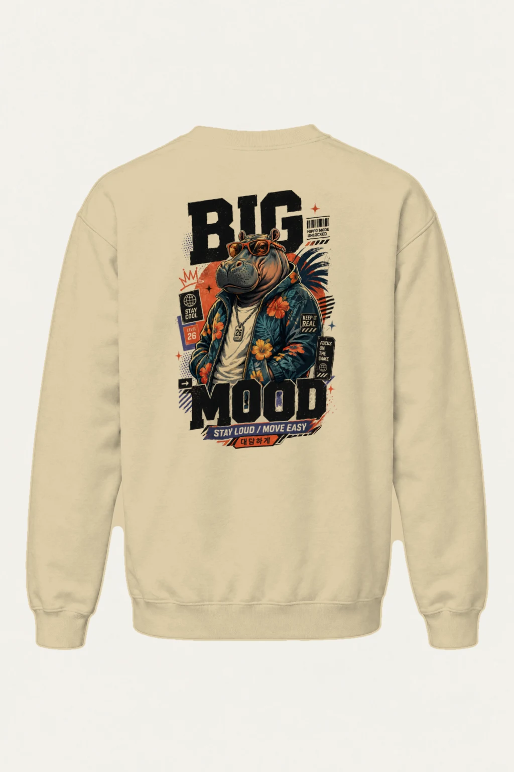 "Big Hippo Mode" Heavy Blend Unisex Crewneck Sweatshirt | Gildan 18000