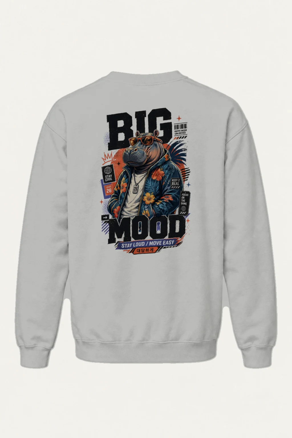 "Big Hippo Mode" Heavy Blend Unisex Crewneck Sweatshirt | Gildan 18000