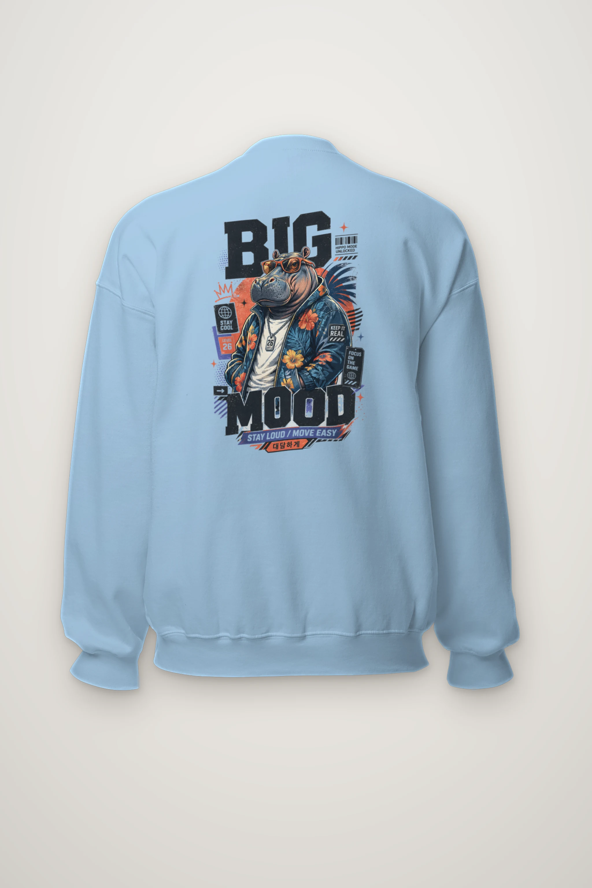 "Big Hippo Mode" Heavy Blend Unisex Crewneck Sweatshirt
