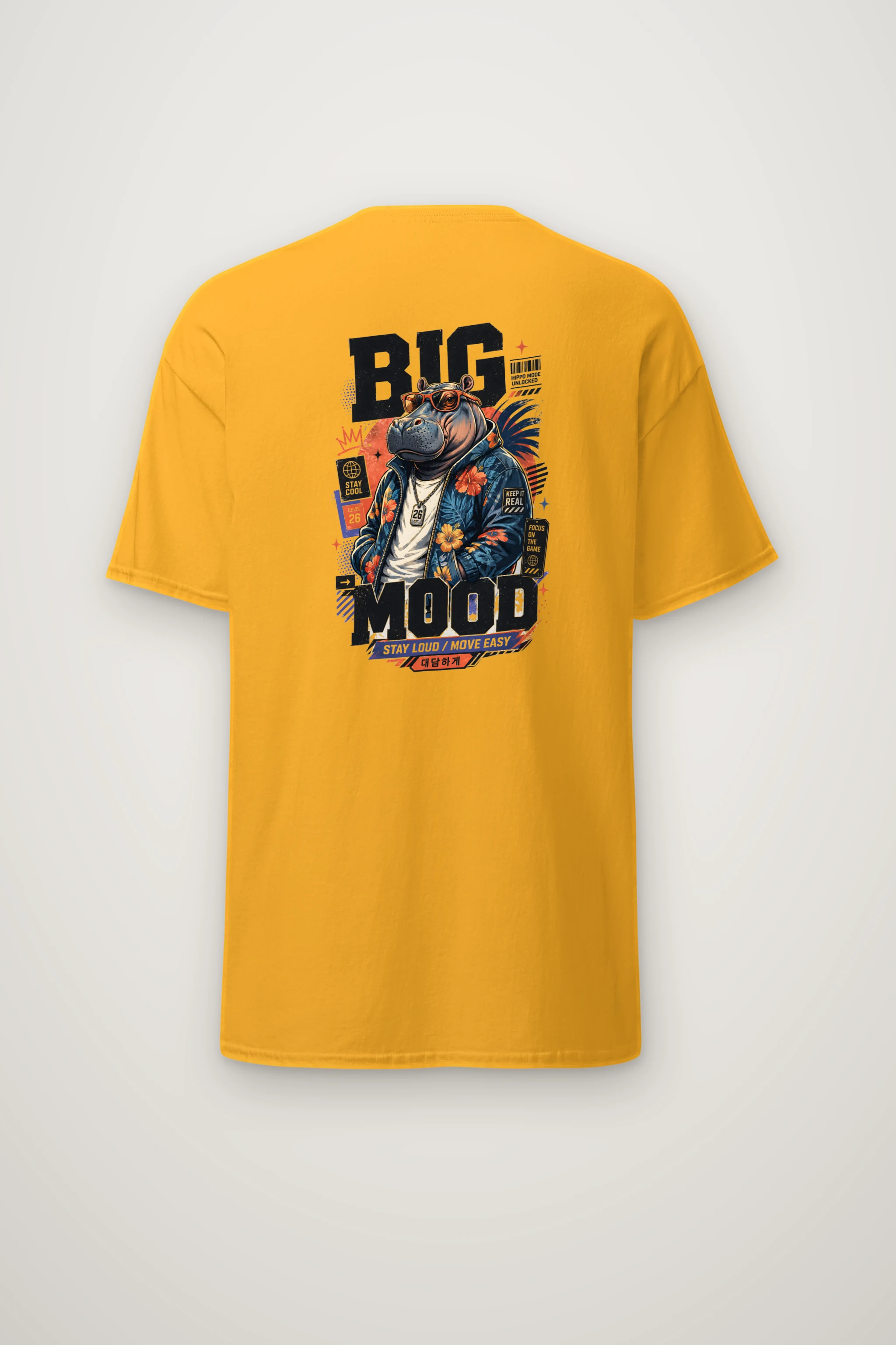 "Big Hippo Mode" Heavyweight Unisex Crewneck T-shirt