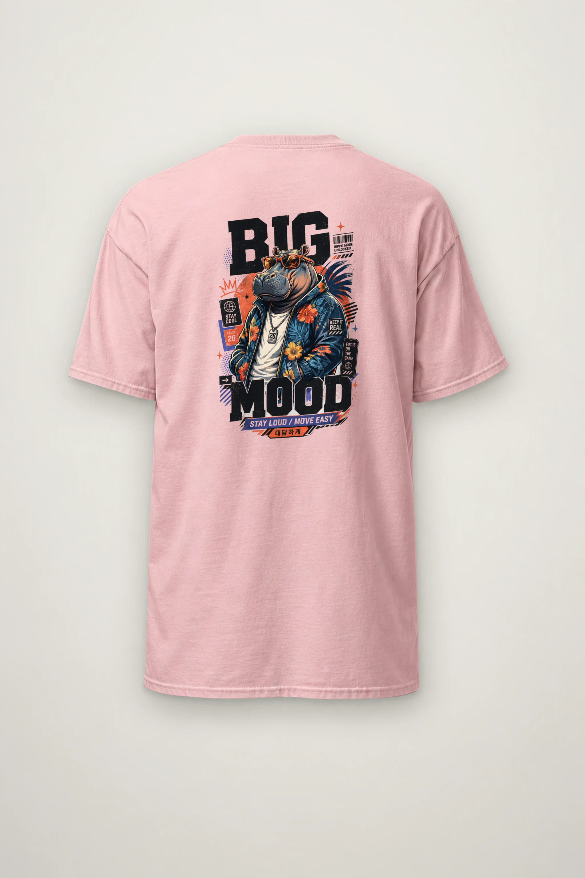 "Big Hippo Mode" Heavyweight Unisex Crewneck T-shirt