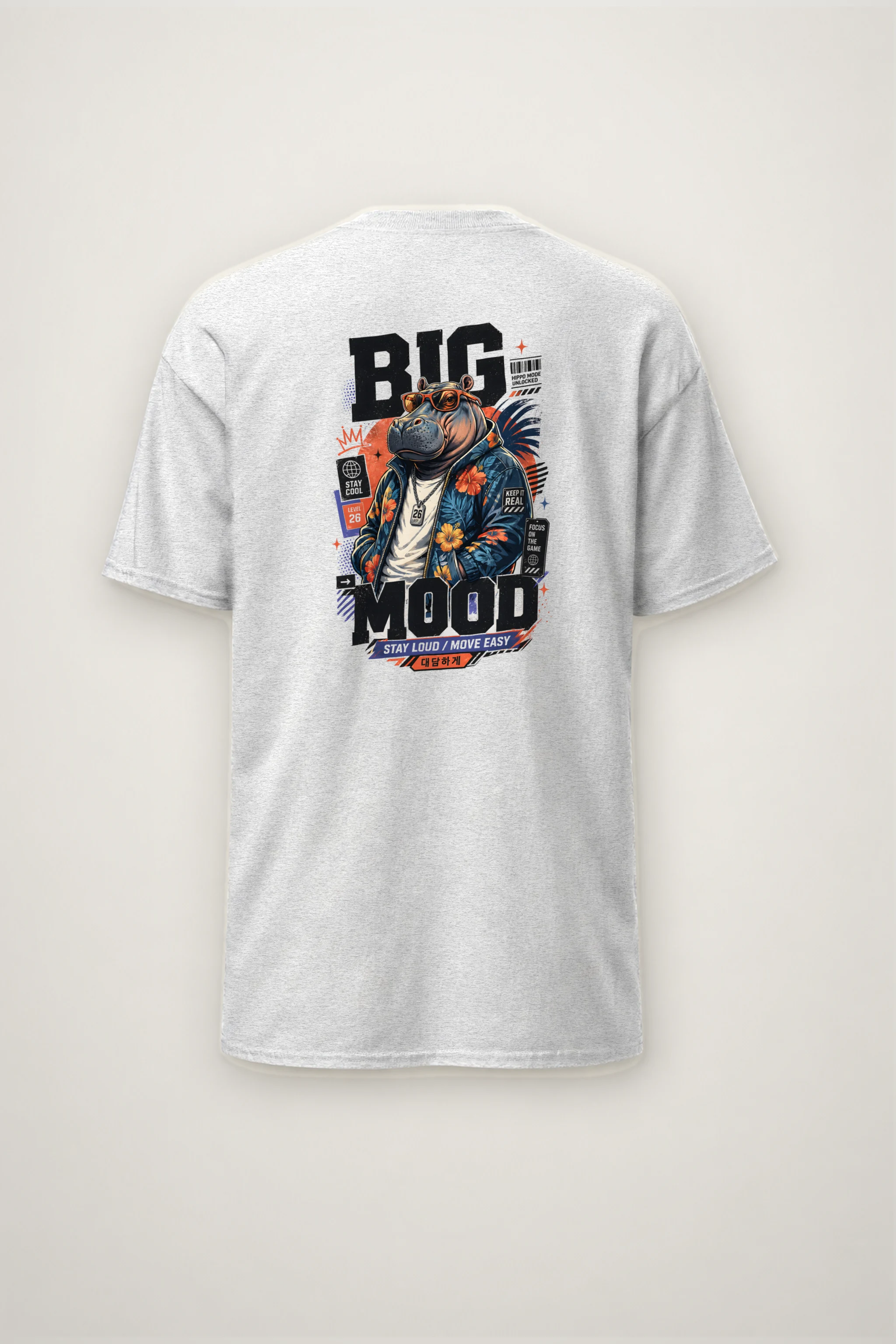 "Big Hippo Mode" Heavyweight Unisex Crewneck T-shirt