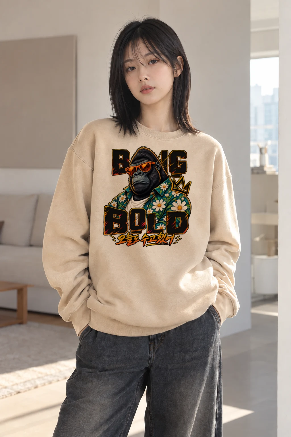 "Big King Bold" Heavy Blend Unisex Crewneck Sweatshirt | Gildan 18000