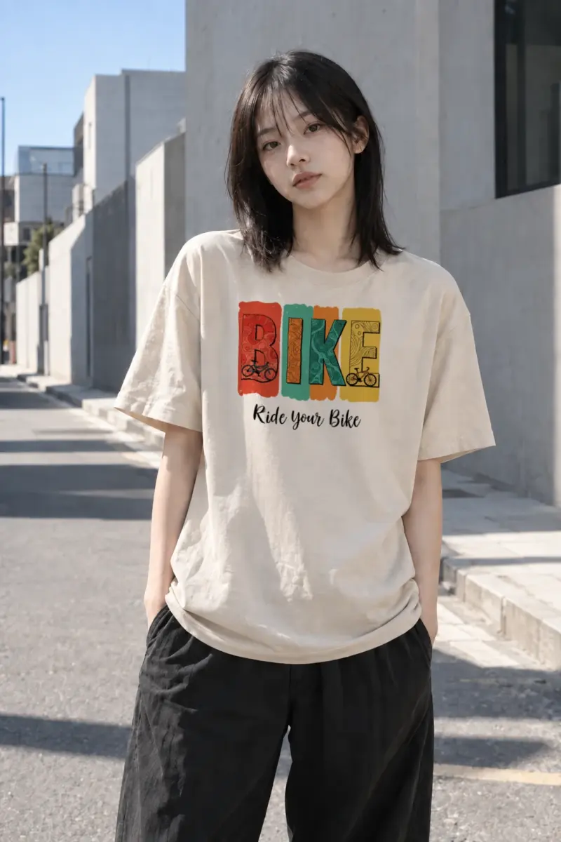 "Bike Ride Your Bike" Heavyweight Unisex Crewneck T-shirt | Gildan 5000