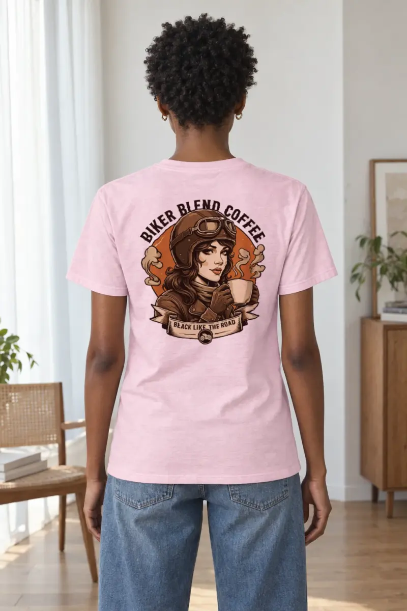 "Biker Blend Coffee" Heavyweight Unisex Crewneck T-shirt | Gildan 5000