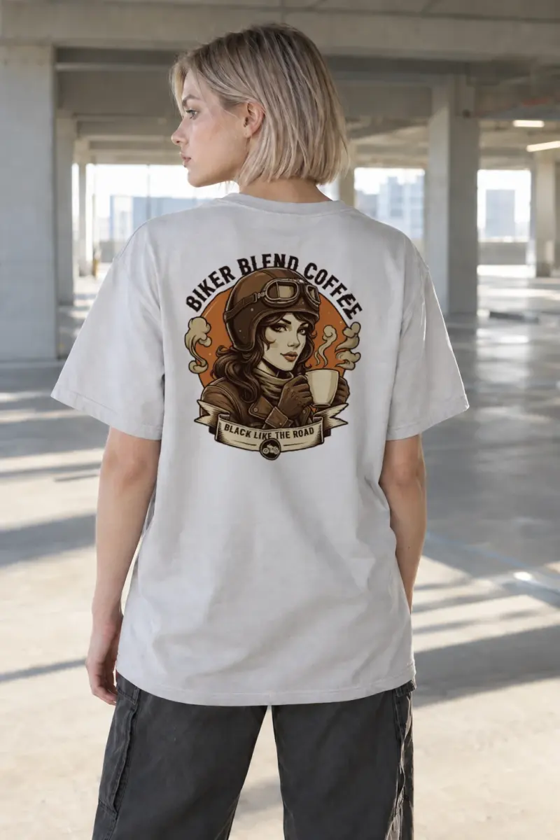 "Biker Blend Coffee" Heavyweight Unisex Crewneck T-shirt | Gildan 5000