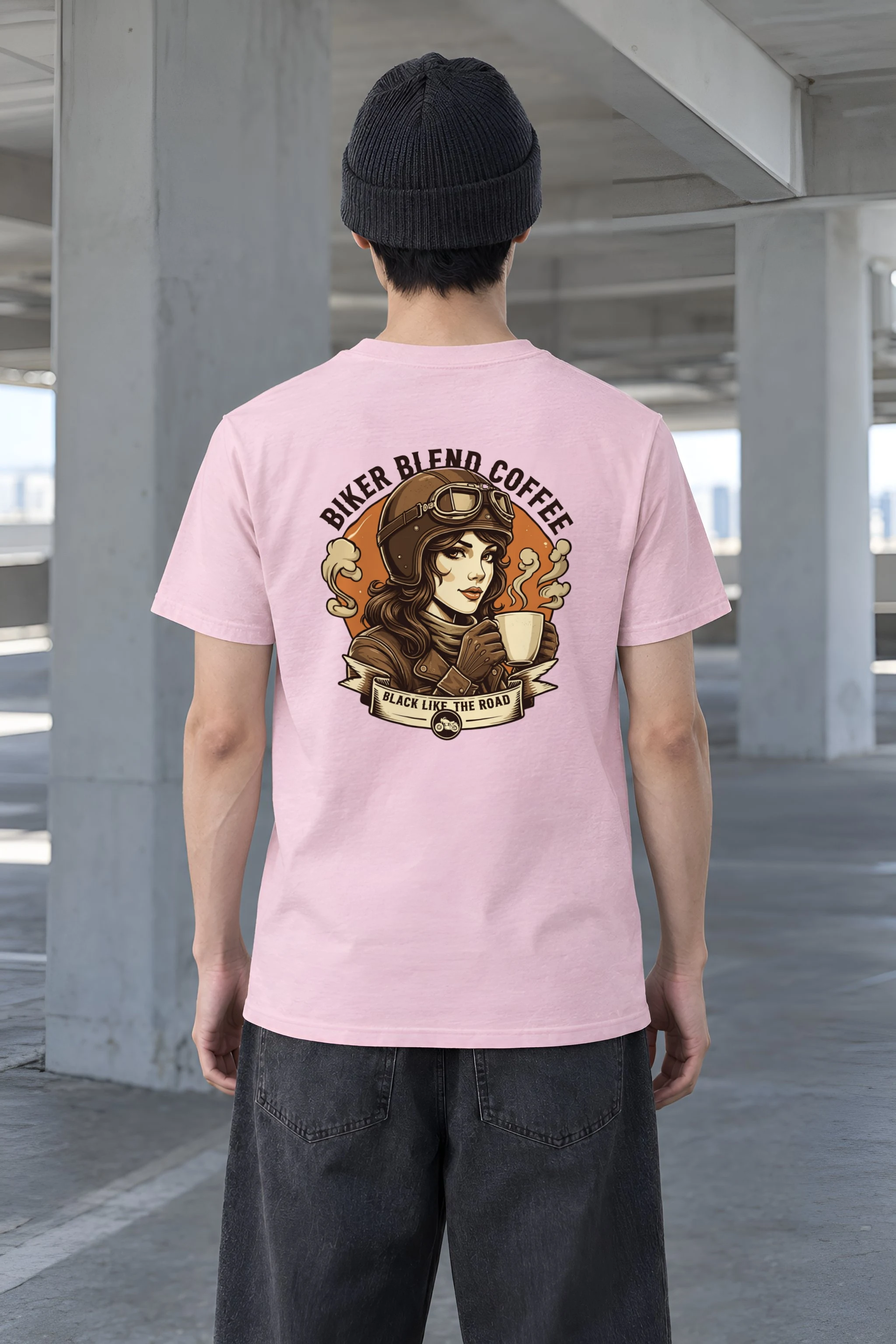 "Biker Blend Coffee" Heavyweight Unisex Crewneck T-shirt