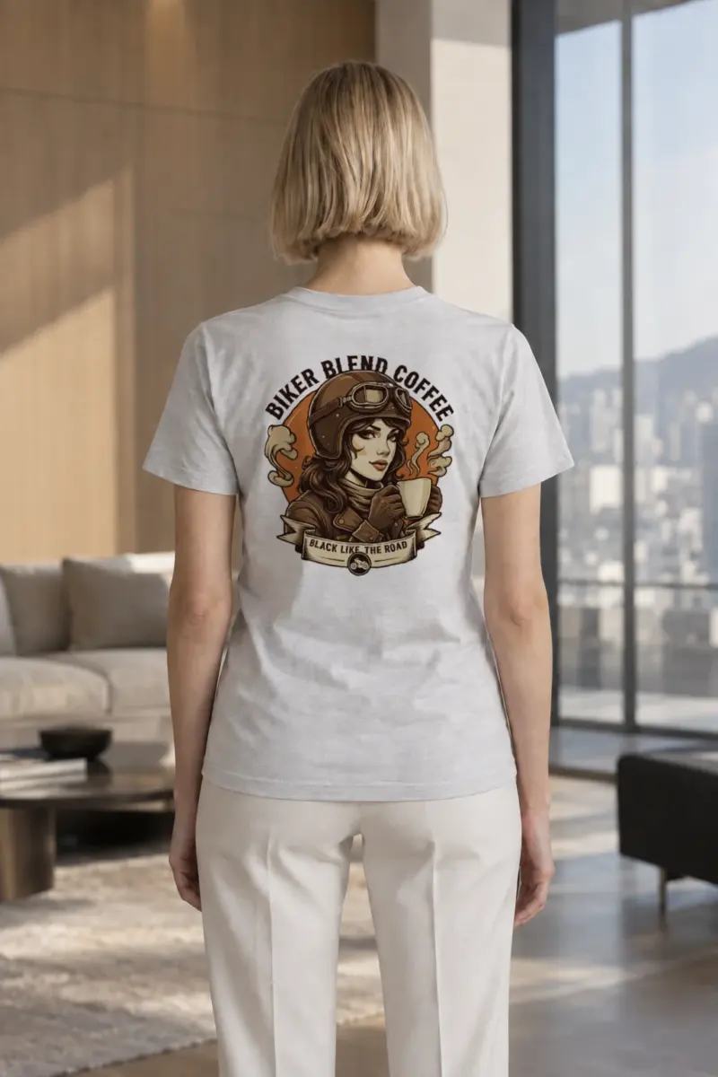 "Biker Blend Coffee" Heavyweight Unisex Crewneck T-shirt | Gildan 5000