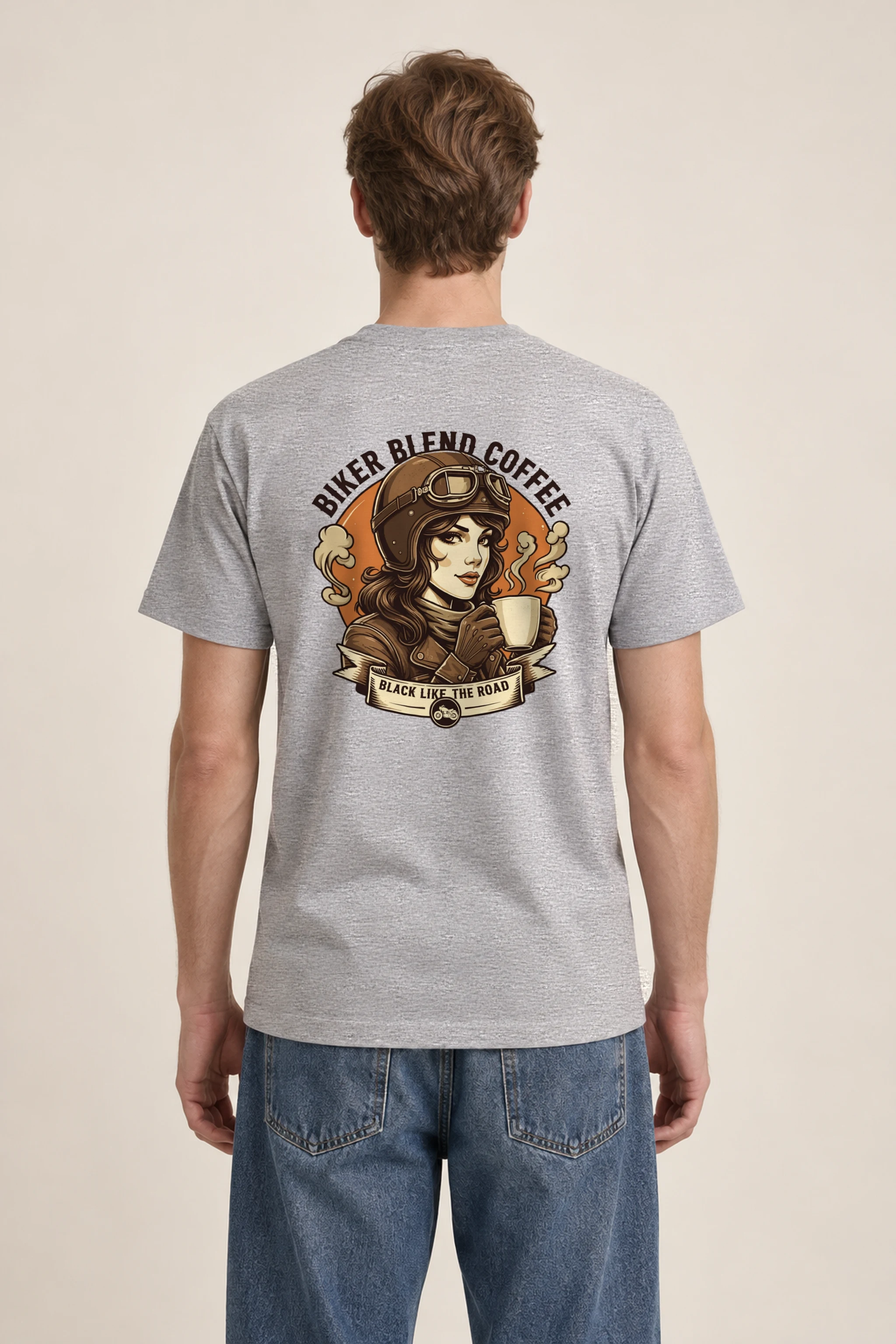 "Biker Blend Coffee" Heavyweight Unisex Crewneck T-shirt
