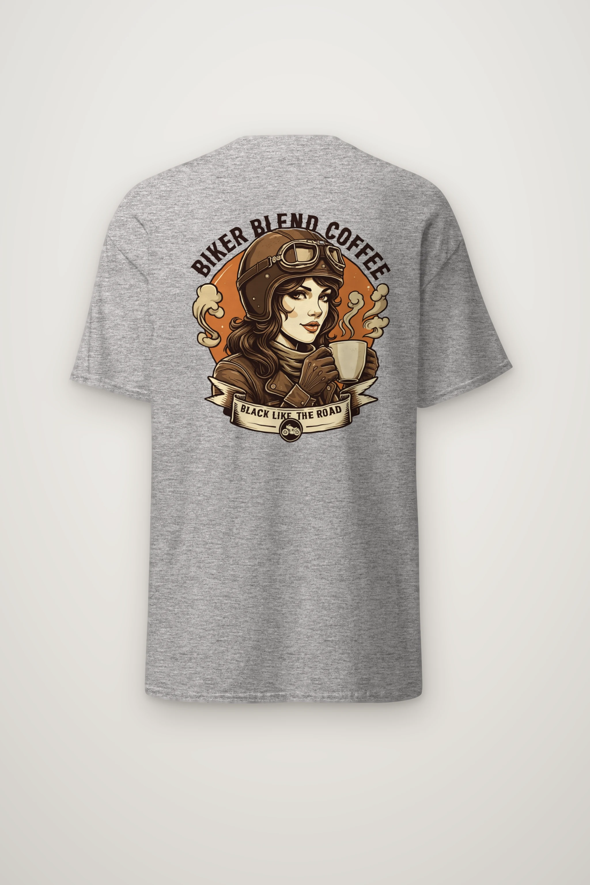 "Biker Blend Coffee" Heavyweight Unisex Crewneck T-shirt