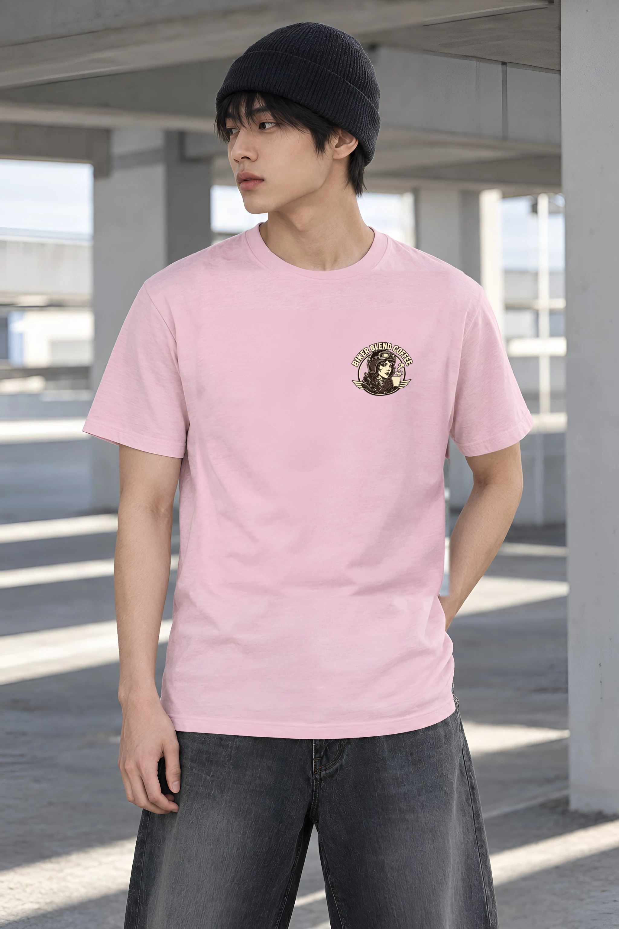 "Biker Blend Coffee" Heavyweight Unisex Crewneck T-shirt