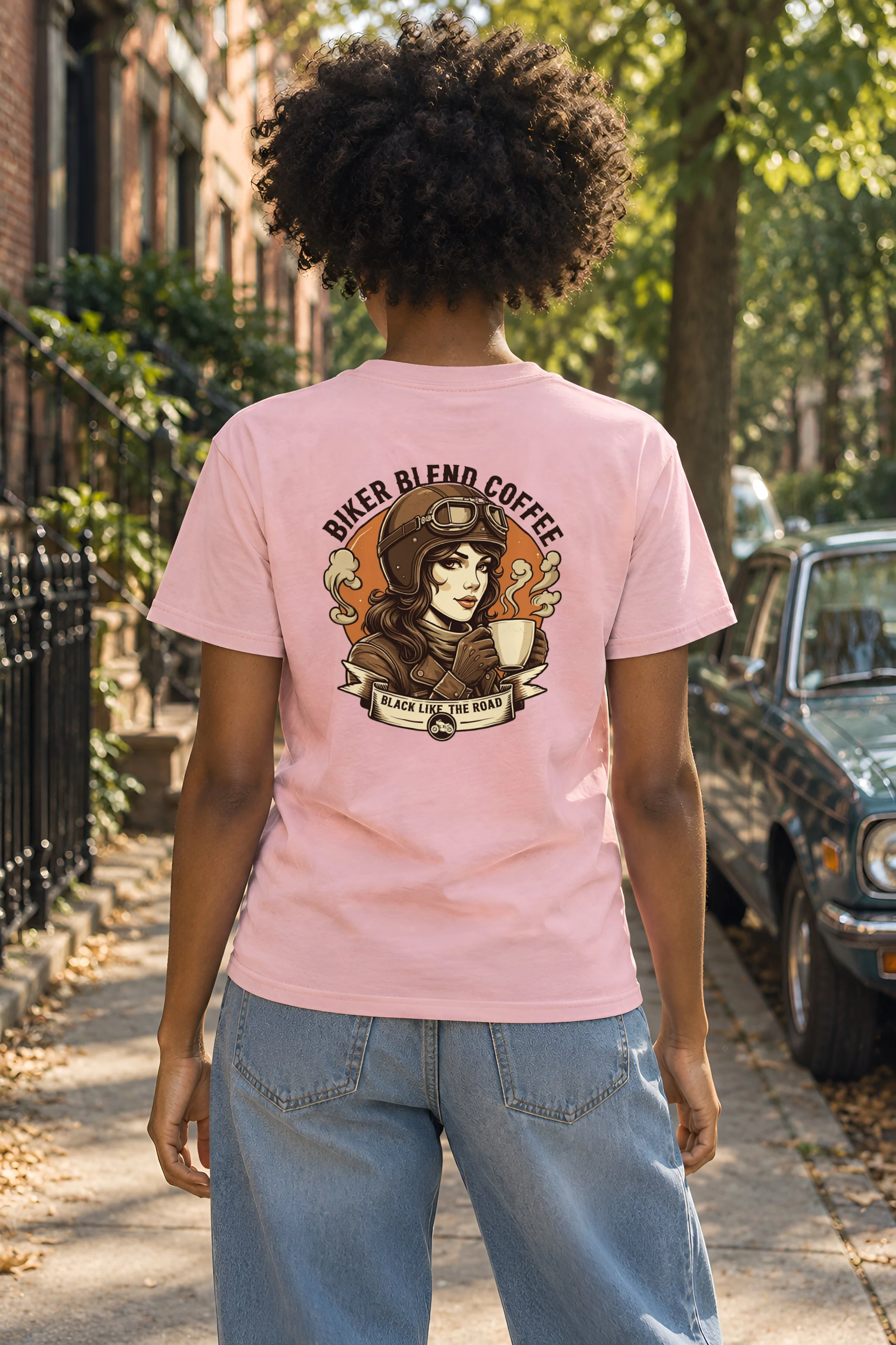 "Biker Blend Coffee" Heavyweight Unisex Crewneck T-shirt