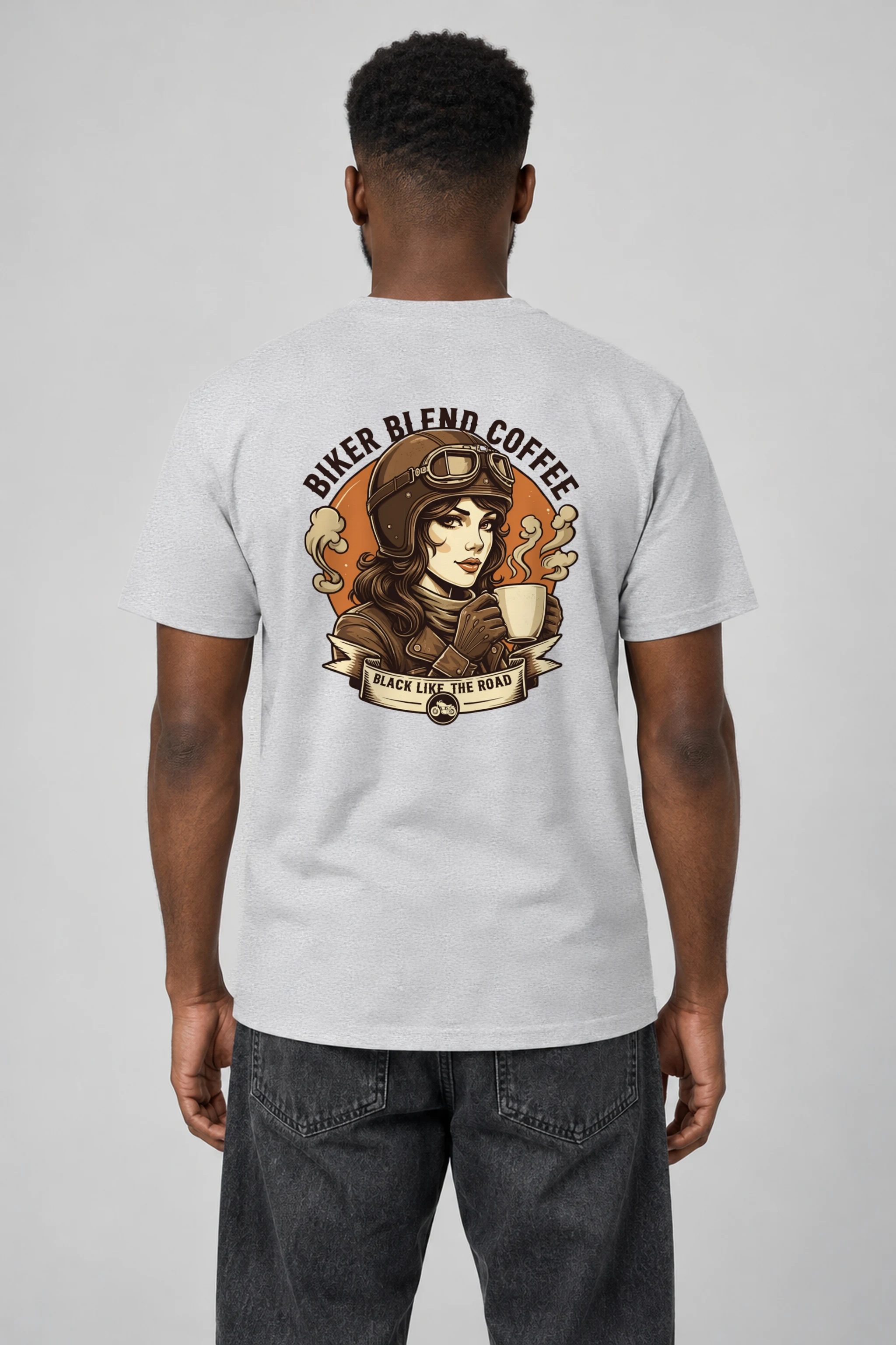 "Biker Blend Coffee" Heavyweight Unisex Crewneck T-shirt