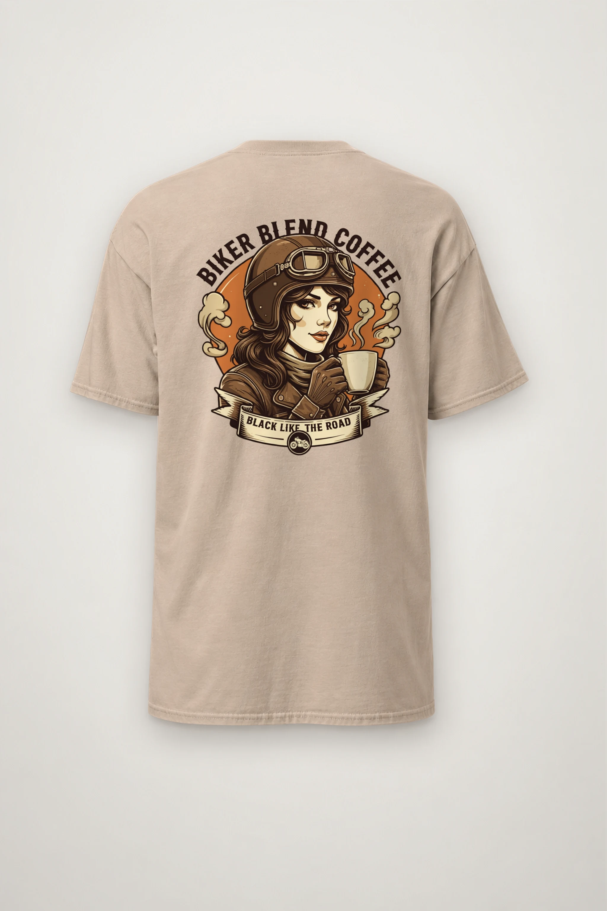 "Biker Blend Coffee" Heavyweight Unisex Crewneck T-shirt