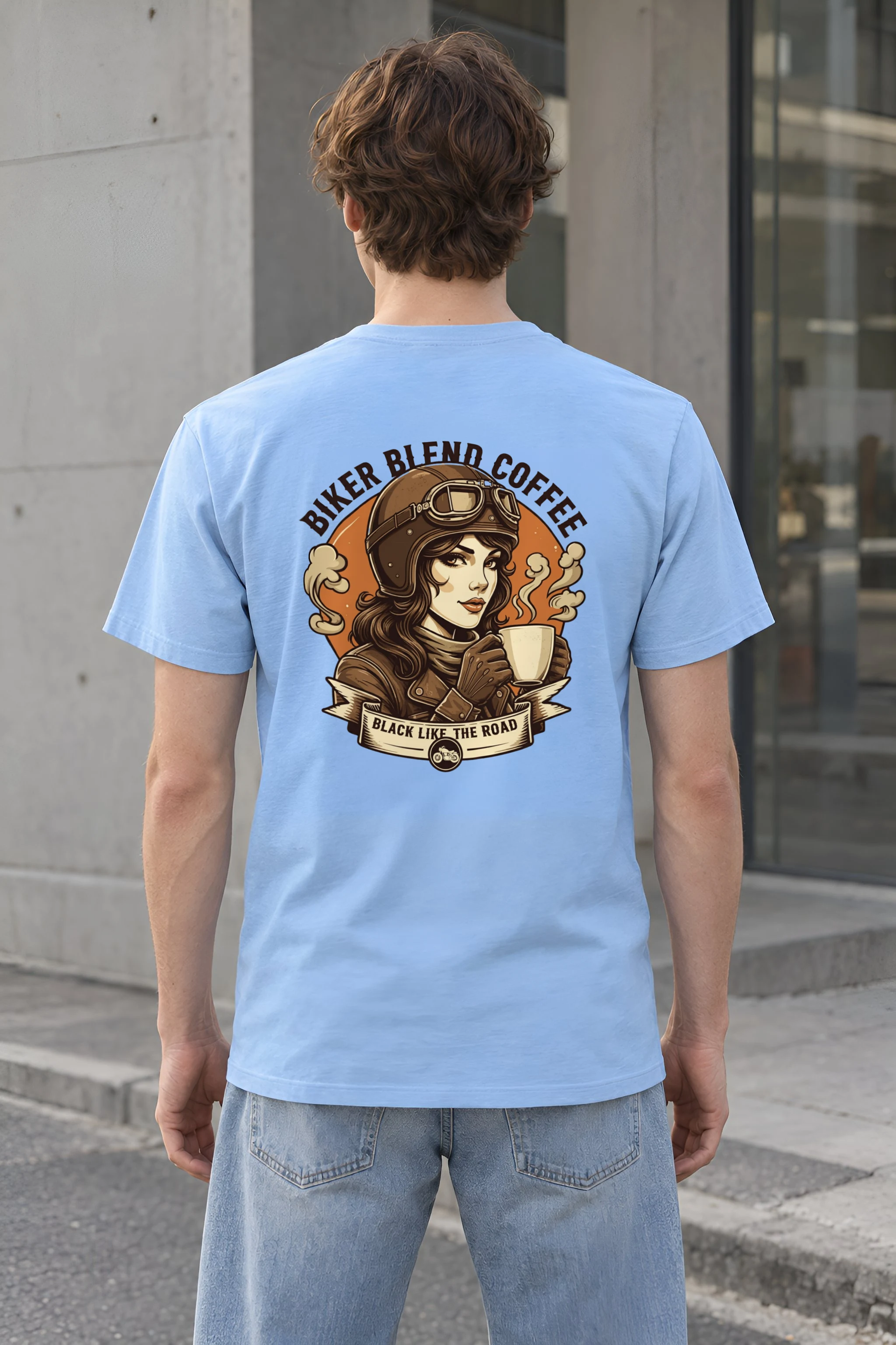 "Biker Blend Coffee" Heavyweight Unisex Crewneck T-shirt