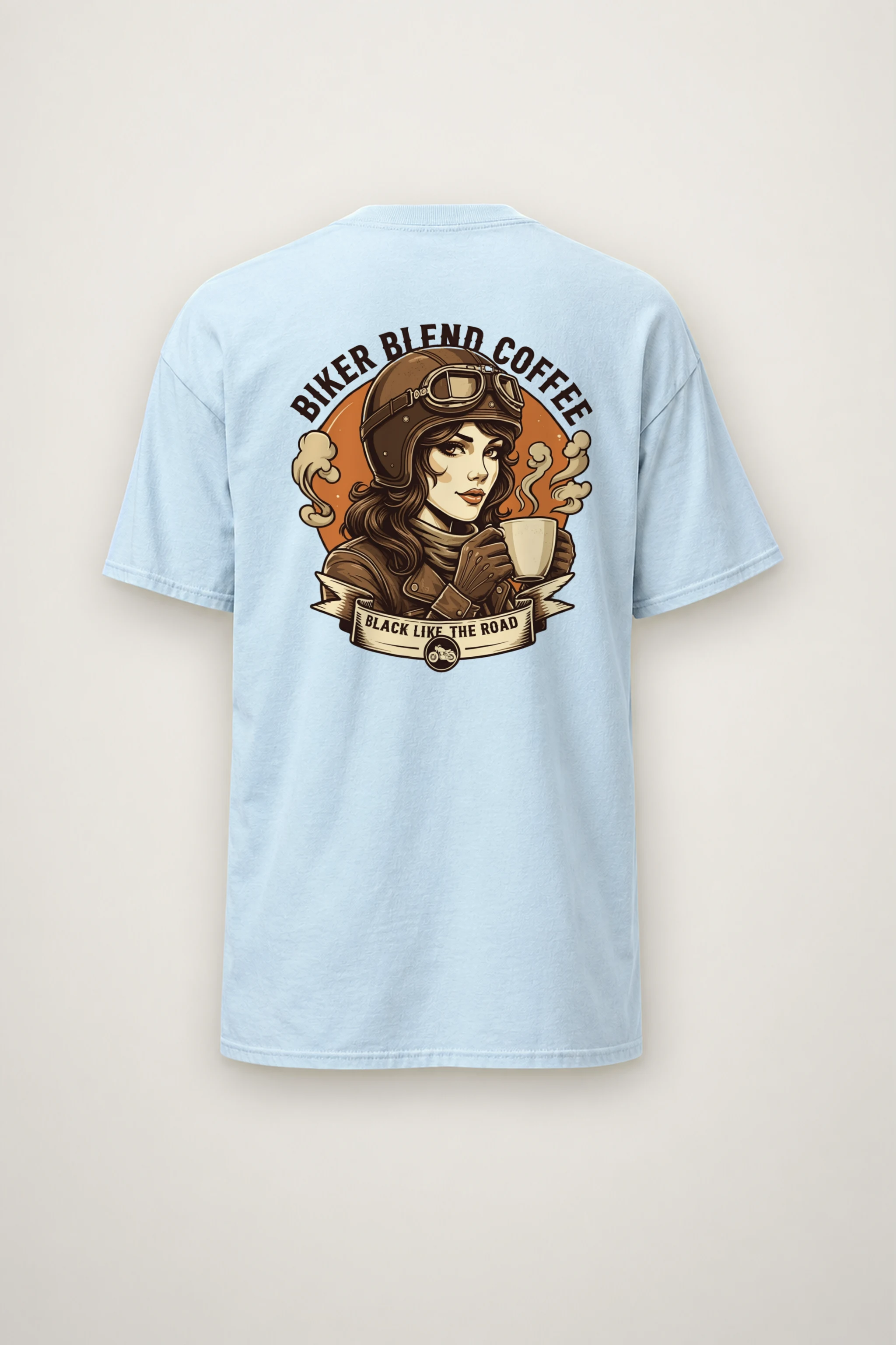 "Biker Blend Coffee" Heavyweight Unisex Crewneck T-shirt