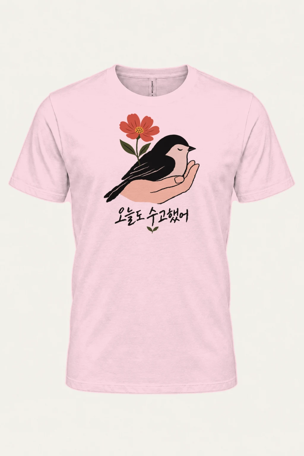 "Bird In Bloom" Heavyweight Unisex Crewneck T-shirt | Gildan 5000
