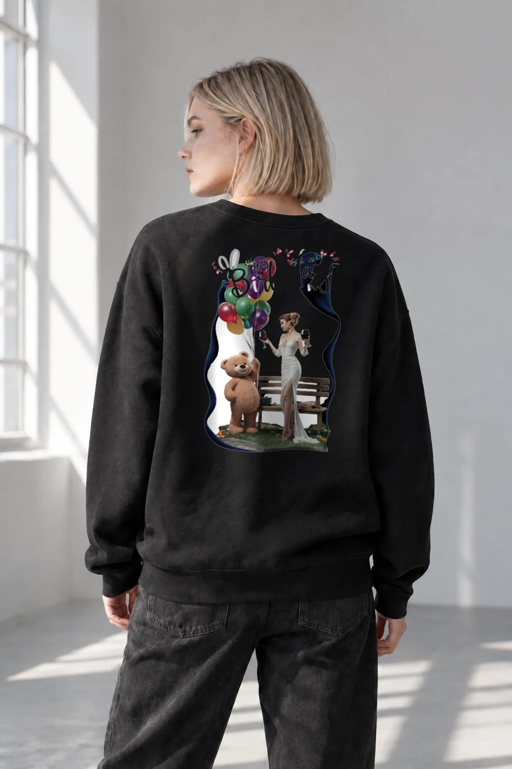"Birthday Balloon Collage" Heavy Blend Unisex Crewneck Sweatshirt | Gildan 18000