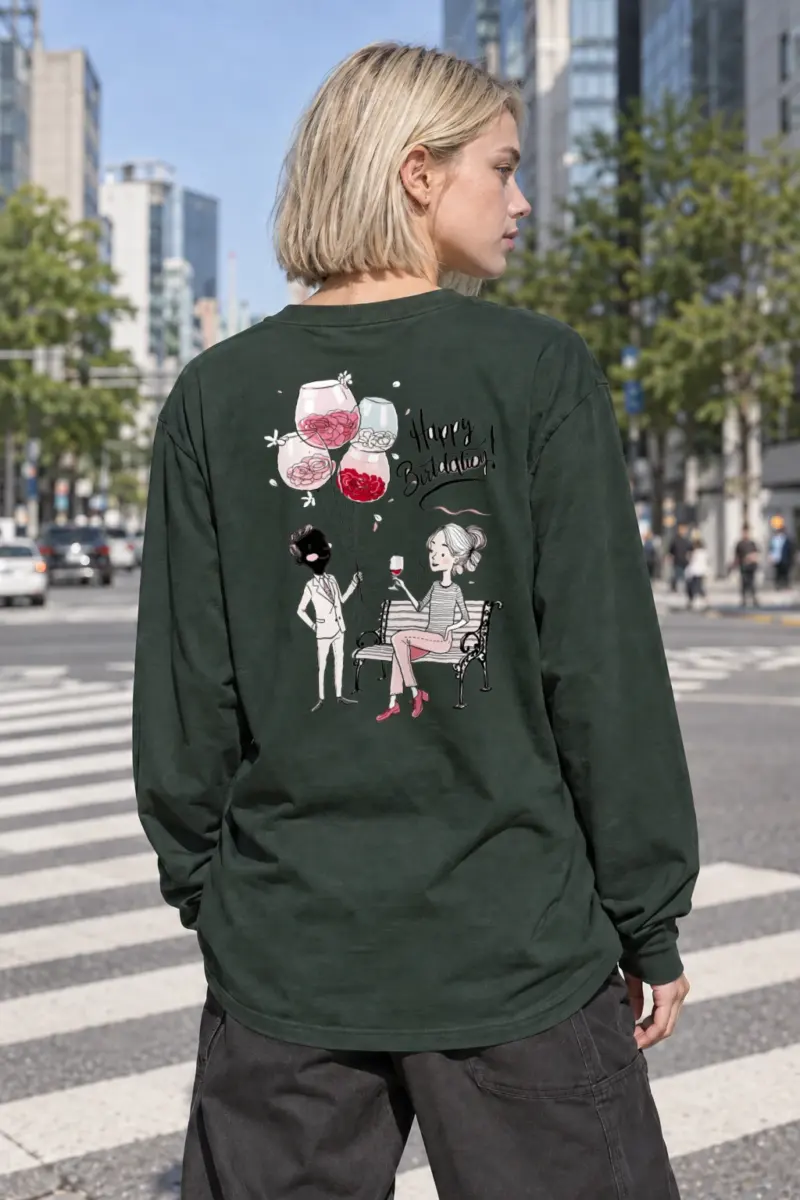 "Birthday Balloon Scene" Unisex Longsleeve T-shirt | Gildan 2400