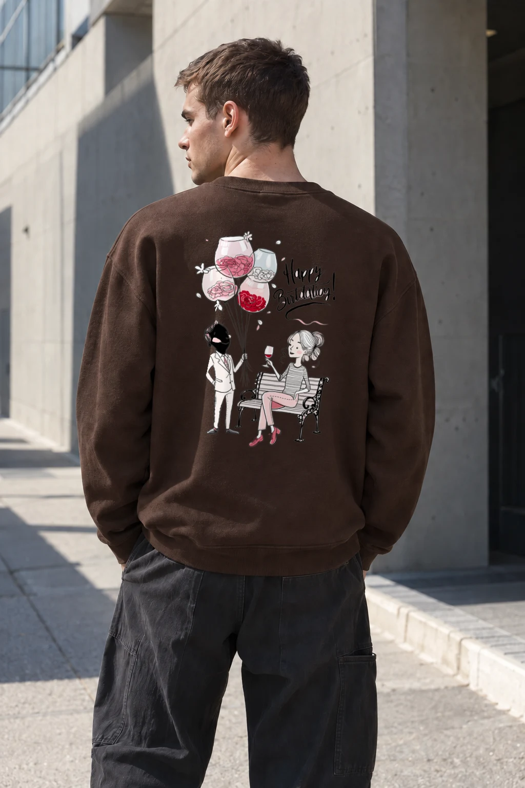 "Birthday Balloon Sketch" Heavy Blend Unisex Crewneck Sweatshirt | Gildan 18000