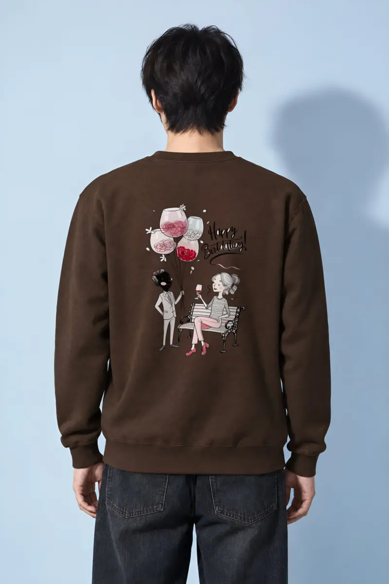 "Birthday Balloon Sketch" Heavy Blend Unisex Crewneck Sweatshirt