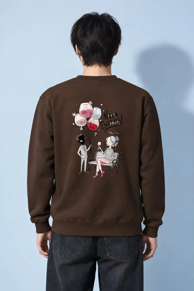 "Birthday Balloon Sketch" Heavy Blend Unisex Crewneck Sweatshirt