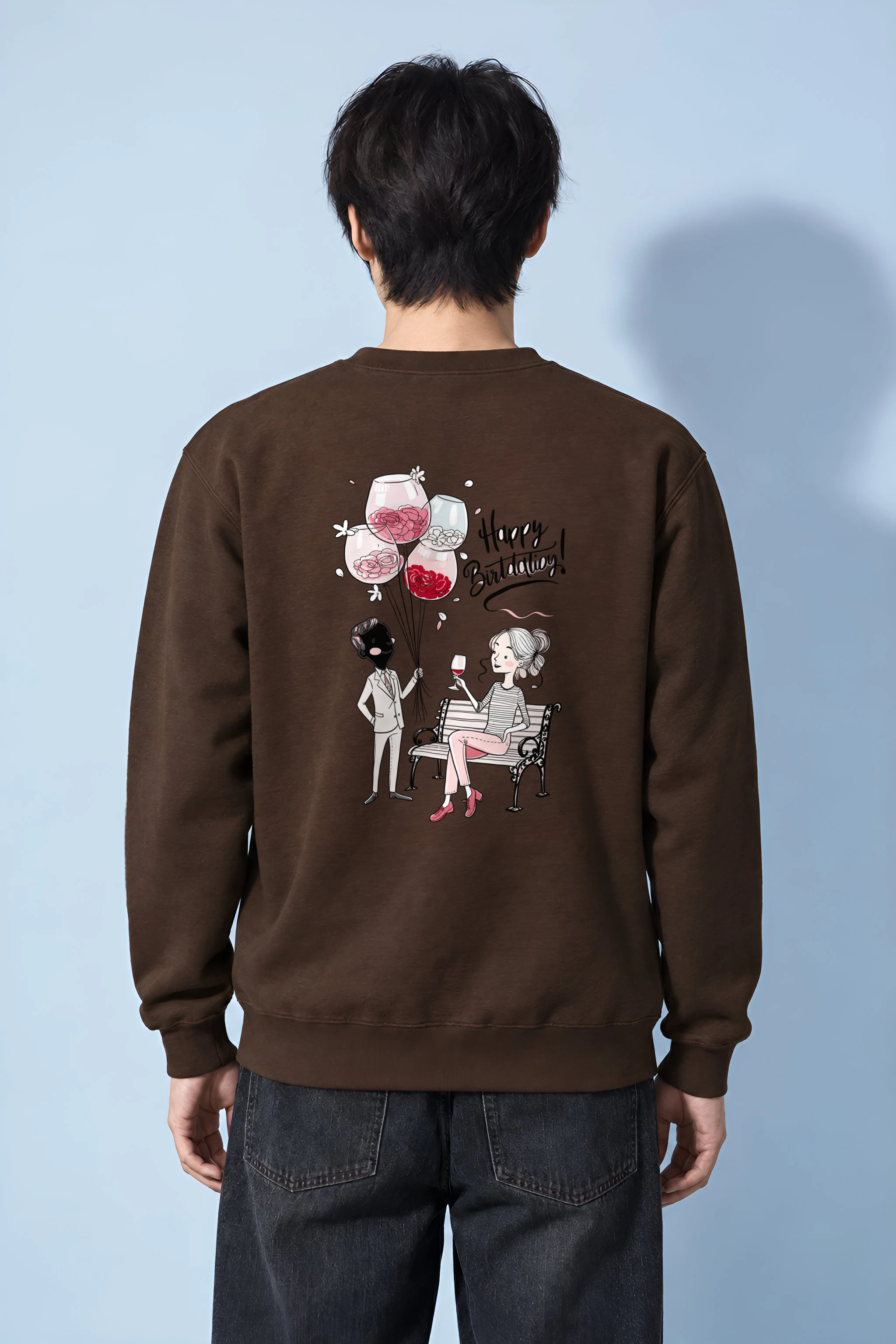 "Birthday Balloon Sketch" Heavy Blend Unisex Crewneck Sweatshirt