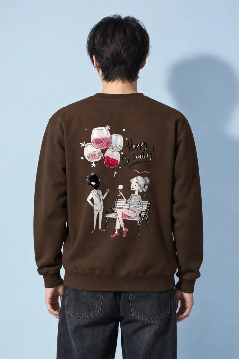 "Birthday Balloon Sketch" Heavy Blend Unisex Crewneck Sweatshirt