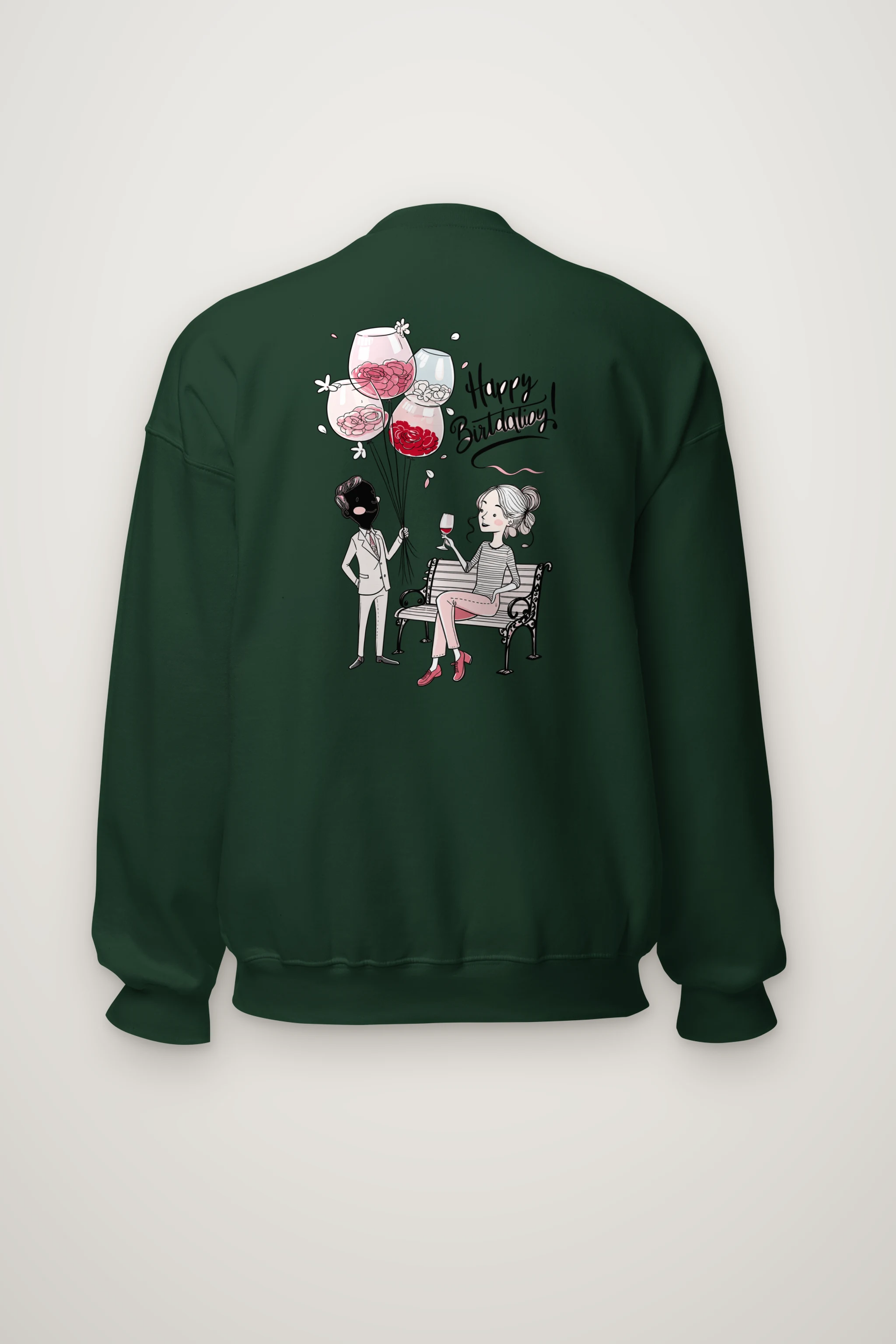 "Birthday Balloon Sketch" Heavy Blend Unisex Crewneck Sweatshirt