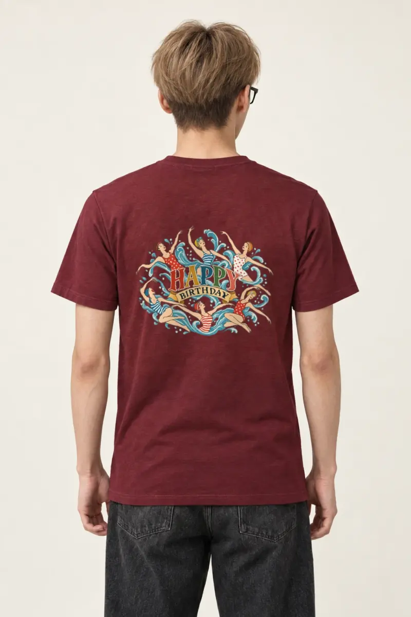 "Birthday Swimmers" Heavyweight Unisex Crewneck T-shirt | Gildan 5000