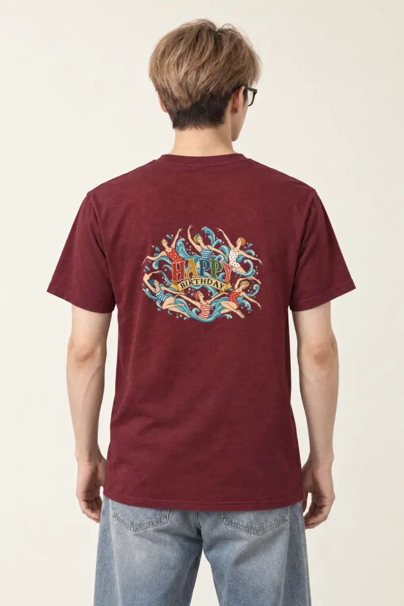 "Birthday Swimmers" Heavyweight Unisex Crewneck T-shirt