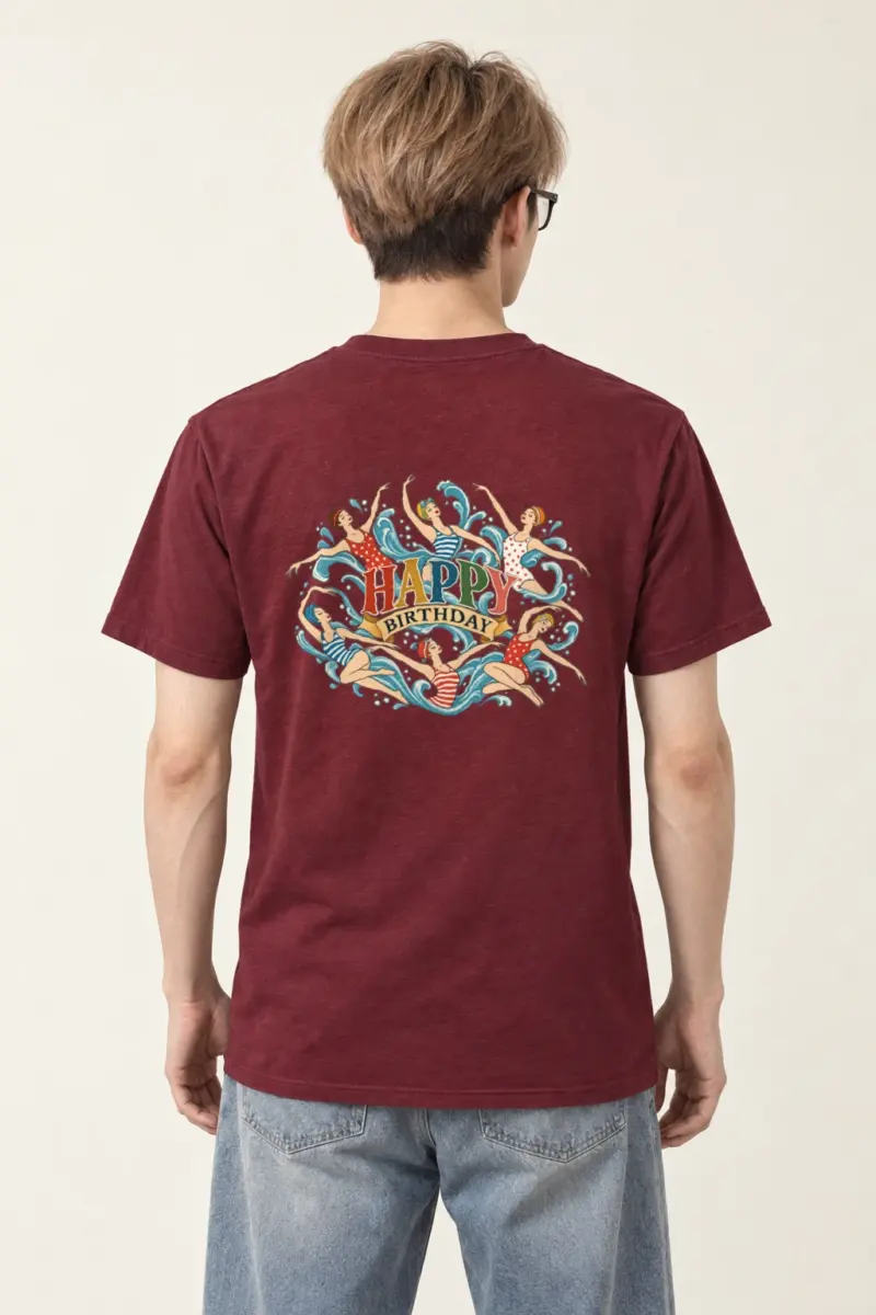 "Birthday Swimmers" Heavyweight Unisex Crewneck T-shirt