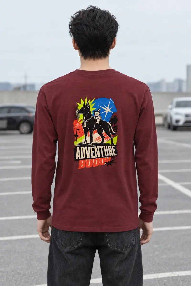 "Black Dog With Rabbit" Unisex Longsleeve T-shirt