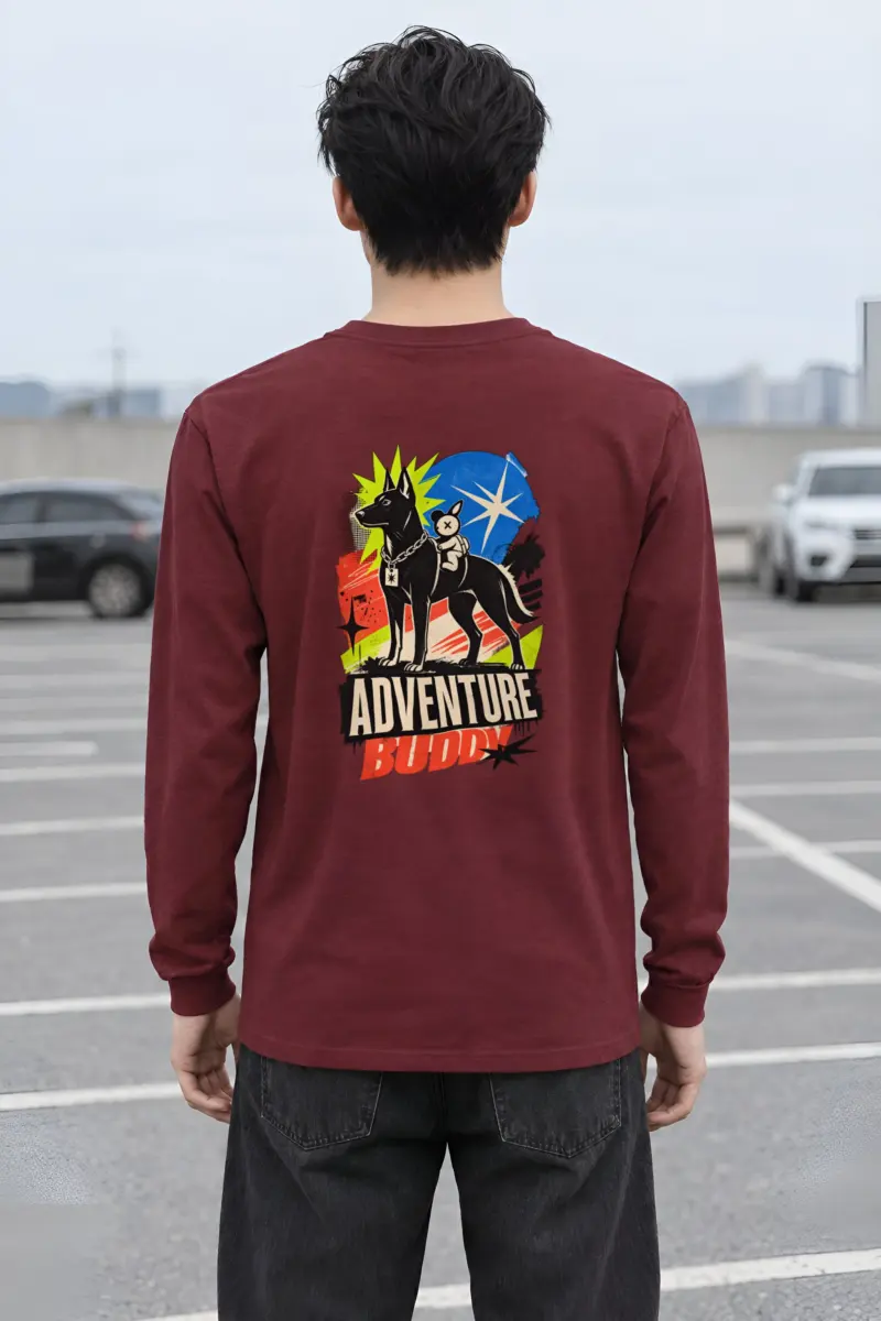 "Black Dog With Rabbit" Unisex Longsleeve T-shirt