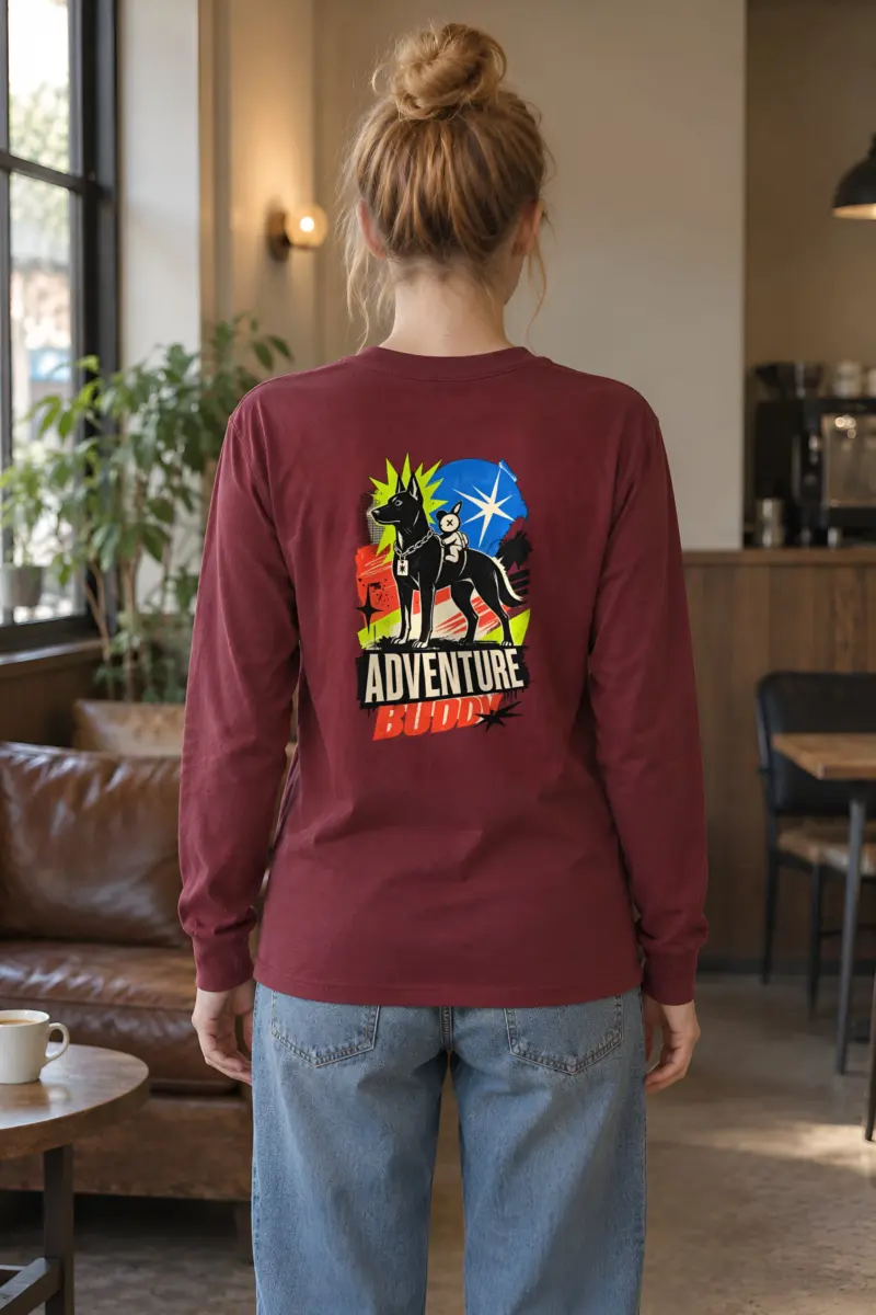 "Black Dog With Rabbit" Unisex Longsleeve T-shirt