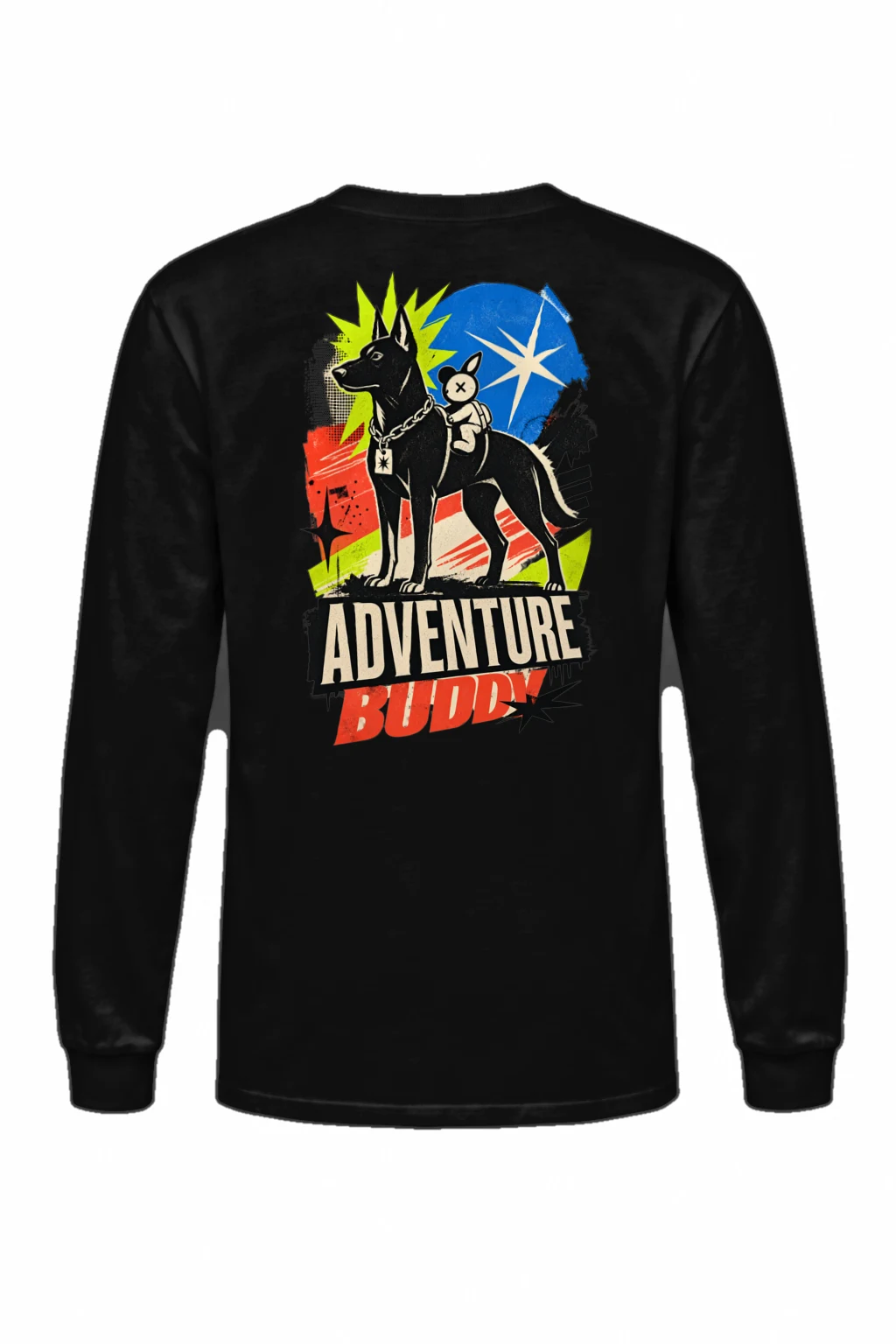 "Black Dog With Rabbit" Unisex Longsleeve T-shirt | Gildan 2400